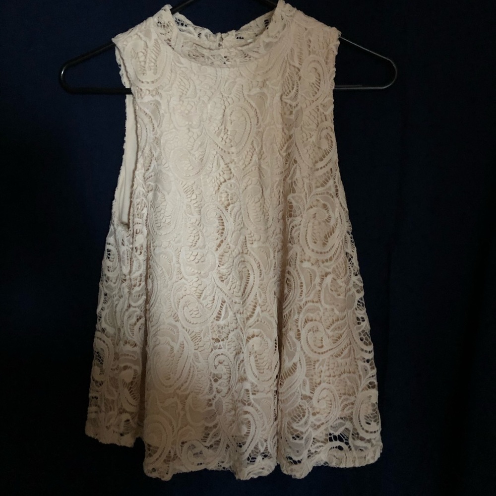EUC cream lace tank
